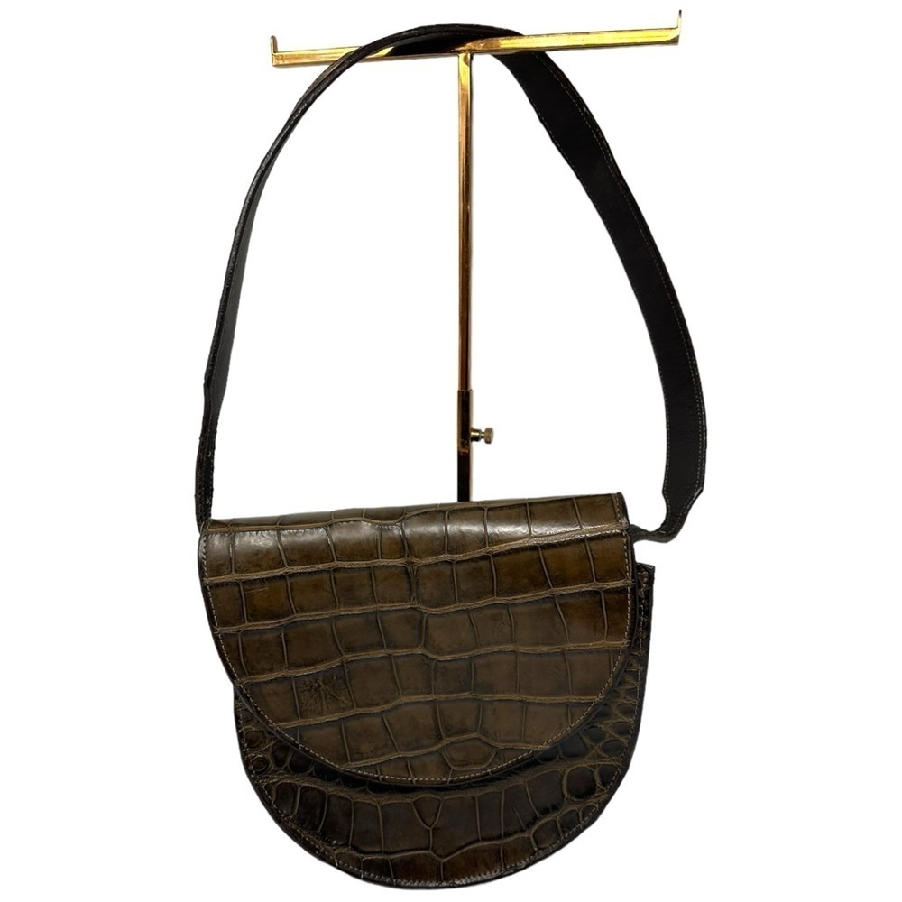 Double J Saddlery Croc Leather Shoulder Bag